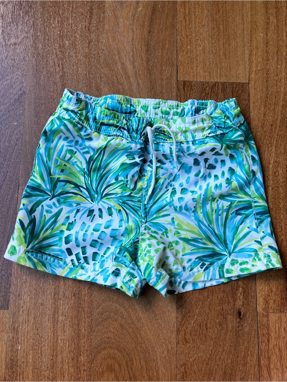 Janie and Jack Green and Aqua Tropical Print Athletic Shorts